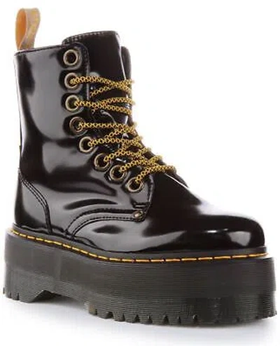 Pre-owned Dr. Martens Dr Martens Vegan Jadon Max Vegan Oxford Zip Platform Womens Boots Black Uk 3 - 8