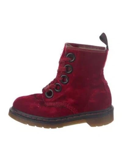 Pre-owned Dr. Martens Velvet Combat Boots In Multi