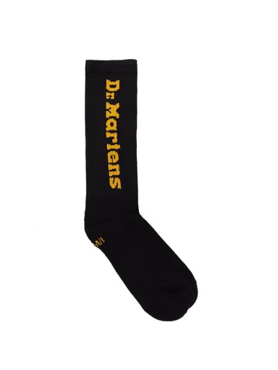 Dr. Martens' Vertical Logo Cotton Blend Socks Black In Black  