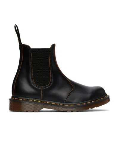 Dr. Martens' Vintage Round-toe Leather Boots In Black