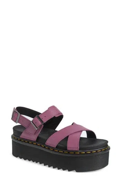 Dr. Martens' Dr. Martens Voss Ii Quad Platform Slingback Sandal In Muted Purple