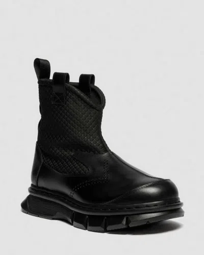 Dr. Martens Waxy Leather Qubist Rigger Boots In Black