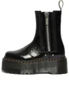 Dr. Martens' (wmns) Dr. Martens 2976 Max Distressed Patent Chelsea Platform Boots 'black'