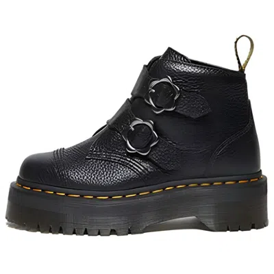 Dr. Martens' (wmns) Dr. Martens Devon Flower Buckle Leather Platform Boots 'black'