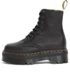 Dr. Martens Jadon Faux Fur Lined Leather Platform Boots In Black