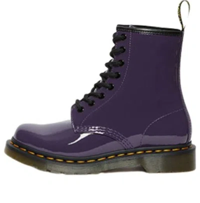 Dr. Martens' (wmns) Dr. Martens Lens Patent Leather 8 Martin Boots Black Purple