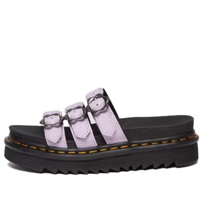 Dr. Martens (wmns) Dr.martens Blaire Flower Buckle Milled Nappa Slide Sandals 'lilac' In Pink