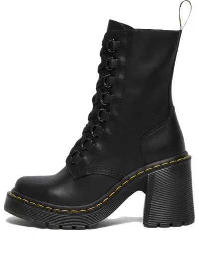 Dr. Martens' (wmns) Dr.martens Chesney Leather Flared Heel Lace Up Boots 'black'