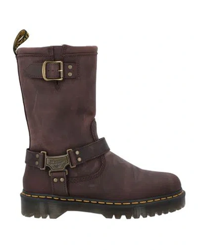 Dr. Martens Woman Ankle Boots Dark Brown Size 9 Leather