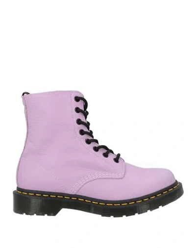 Dr. Martens' Dr. Martens Woman Ankle Boots Lilac Size 5 Leather In Purple