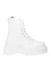 Dr. Martens' Dr. Martens Woman Ankle Boots White Size 6 Textile Fibers In White