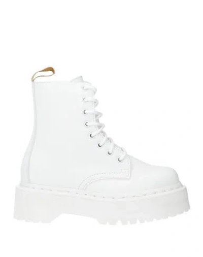 Dr. Martens' Dr. Martens Woman Ankle Boots White Size 6 Textile Fibers