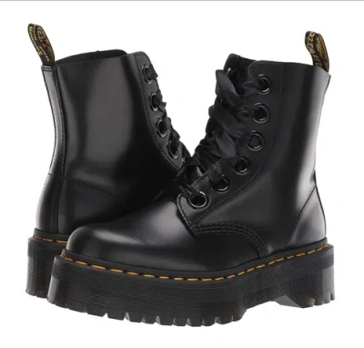 Pre-owned Dr. Martens' Woman's Boots Dr. Martens Molly Quad Retro Size 9 In Black Buttero
