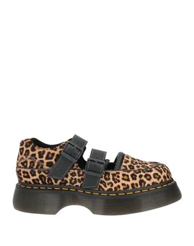 Dr. Martens Woman Pumps Brown Size 5 Leather In Animal Print