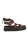 Dr. Martens Woman Sandals Chocolate Brown Size 7 Leather In Brown
