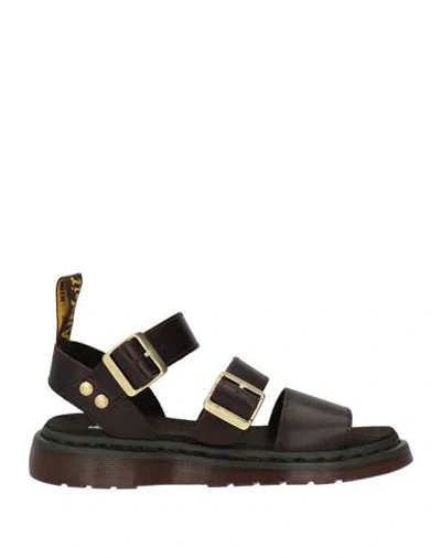 DR. MARTENS DR. MARTENS WOMAN SANDALS DARK BROWN SIZE 7 LEATHER
