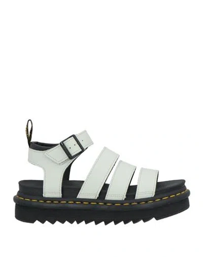 Dr. Martens Woman Sandals Light Grey Size 8.5 Leather In Gray
