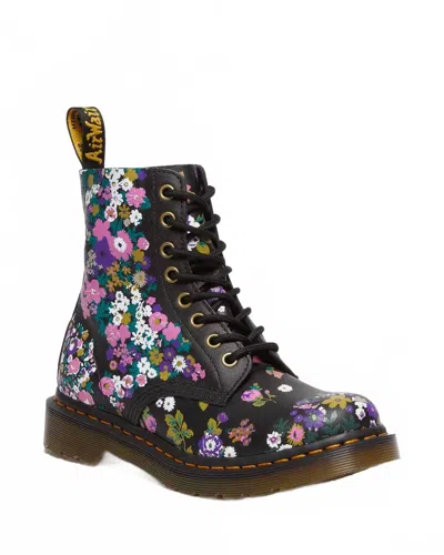 Dr. Martens Women's 1460 Vintage Floral Leather Lace Up Boot In Black Multi
