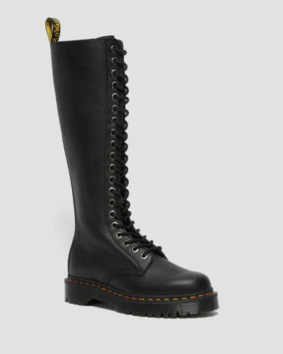 Pre-owned Dr. Martens' Dr. Martens Women's 1b60 Bex Pisa Leather Knee High Boots 27016001 In Black