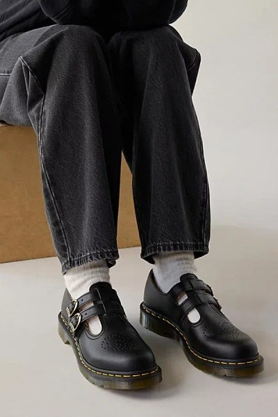 Dr. Martens' Women's 8065 Leather Mary Jane Shoe In Black Smooth, Women's At Urban Outfitters