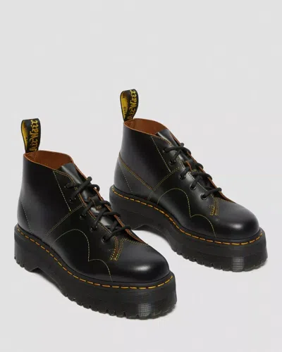 Dr. Martens Women's  Church 25357001 Black Leather Platform Monkey Boots Zogg2119