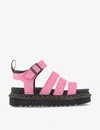 DR. MARTENS' DR. MARTENS WOMENS FONDANT PINK BLAIRE-STRAP COATED-LEATHER SANDALS