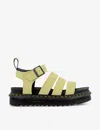 DR. MARTENS' DR. MARTENS WOMEN'S LIME GREEN BLAIRE-STRAP COATED-LEATHER SANDALS