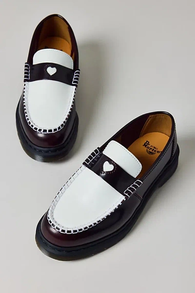 DR. MARTENS WOMEN'S PENTON HEART LOAFER IN CHERRY RED, WOMEN'S AT URBAN OUTFITTERS