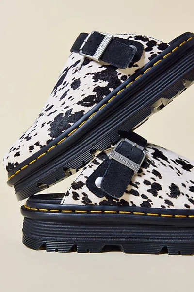 Dr. Martens Women's Zebzag Suede Slingback Platform Mule In Black/cream Dalmatian P, Women's At Urban Outfitters In Blue