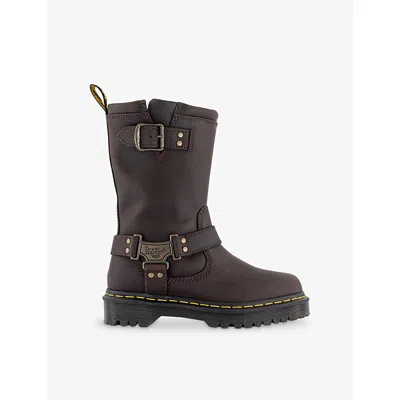 Dr. Martens Womens Dark Brown Anistone Leather Ankle Boots Eur 39 / 6 Uk