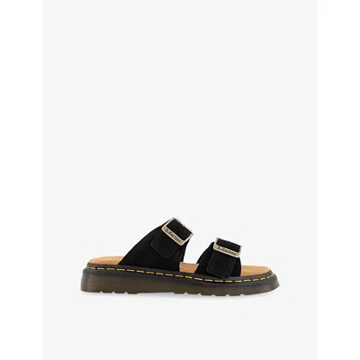Dr. Martens' Womens Dr. Martens Josef Suede Slide Sandals In Black Suede