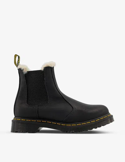 Dr. Martens Damen Leder 2976 Leonore Chelsea Stiefel Mit Kunstpelzfutter In Black Wyoming
