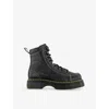 Dr. Martens Womens Black Milled Nappa Buzz 8i Leather Ankle Boots Eur 41 / 8 Uk In Black
