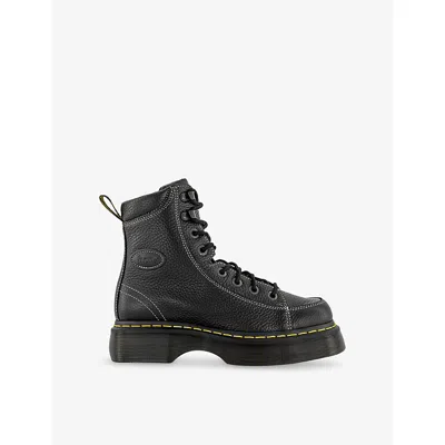 Dr. Martens Womens Black Milled Nappa Buzz 8i Leather Ankle Boots Eur 41 / 8 Uk