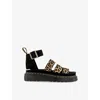 Dr. Martens' Womens Dr. Martens Clarissa 2 Quad Leopard Leather Platform Sandals In Leopard