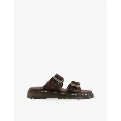 Dr. Martens Womens Dark Brown Grizzly Josef Leather Sandals Eur 41 / 8 Uk