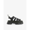 Dr. Martens' Womens Black Mattison Leather Sandals Eur 37 / 4 Uk