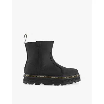 Dr. Martens Womens Zebzag Rigger Leather Ankle Boots Black Wyoming Eur 39 / 6 Uk