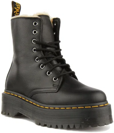 Pre-owned Dr. Martens' Dr Martens Womens Jadon 8 Eye Lace Up Platform Boot In Black Us Size 5 - 10