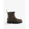 Dr. Martens Zebzag Rigger Ankle Boot In Brown Leather In Brown