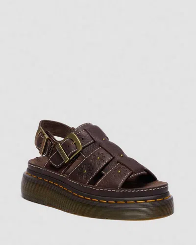 Dr. Martens Wrenlie Open Toe Grizzly Leder Fisherman Plateausandalen In Multi