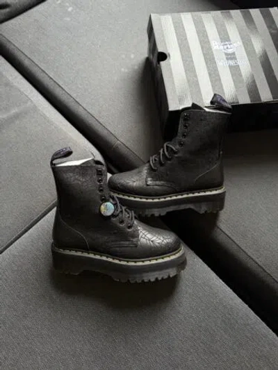 Pre-owned Dr. Martens Dr Martens X Jadon Wednesday Platform Boots Uk9 Brand In Hand In Black