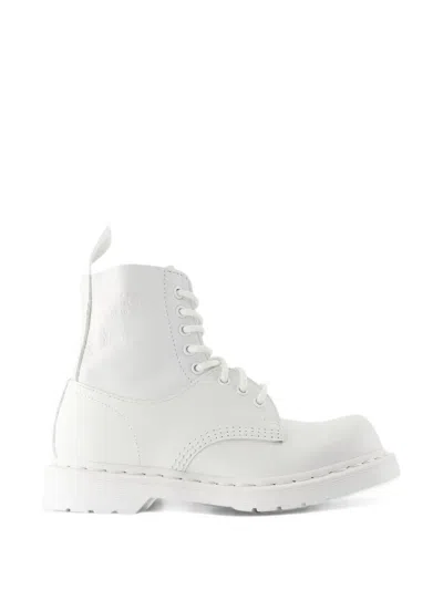 Dr. Martens X Mm6 1460/1461 Lace-up Leather Boots In White