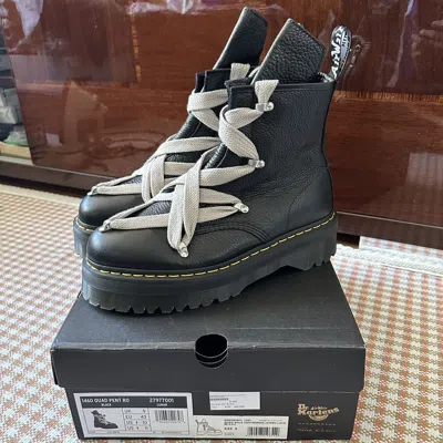 Pre-owned Dr. Martens X Rick Owens 1460 Pent Ro Quad Sole Pentagram Jumbo Lace Boots In Black