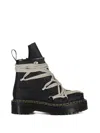 Dr. Martens X Rick Owens 1460 Quad Sole Megalace Combat Boots In Black