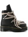 Dr. Martens X Rick Owens 1460 Quad Sole Megalace Combat Boots In Black