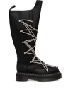 Dr. Martens X Rick Owens 1b60 Quad Sole Pentalace Leather Boots In Black