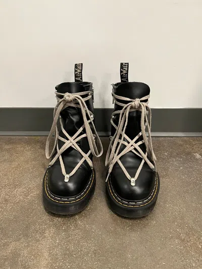 Pre-owned Dr. Martens X Rick Owens Bex Hexagram Boots In Black