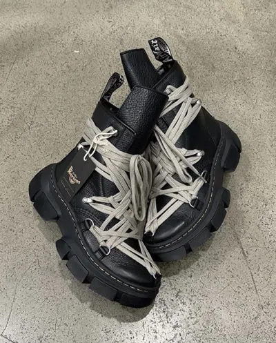 Pre-owned Dr. Martens X Rick Owens Dr. Martens 1460 Dmxl Mega Lace Boot In Black