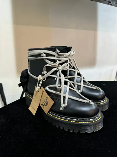 Pre-owned Dr. Martens X Rick Owens Dr. Martens 1460 Lace Up Bex Boot In Black
